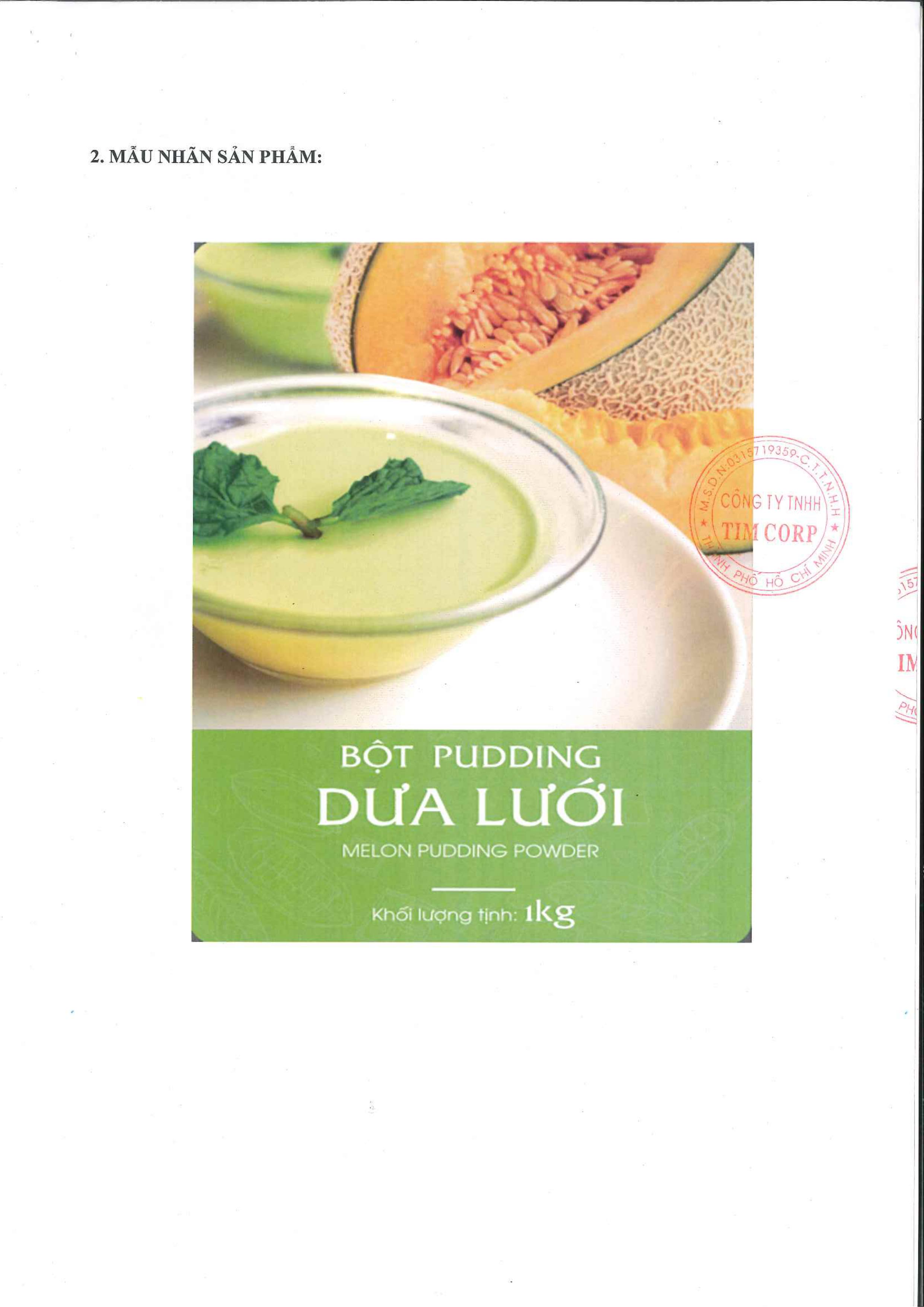 Pudding dưa lưới Déli