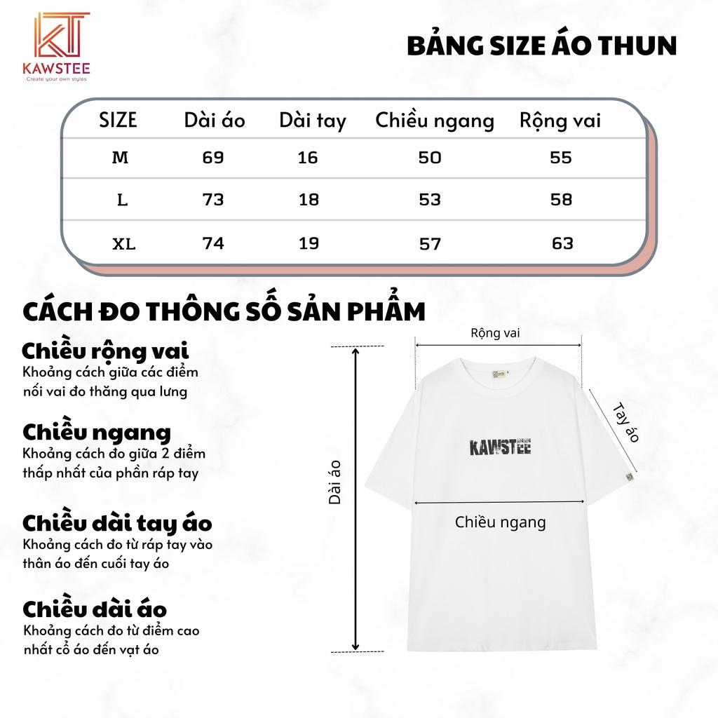 Áo thun KAWSTEE form unisex tay lỡ dành cho nam nữ in hình KAWSTEE năng động