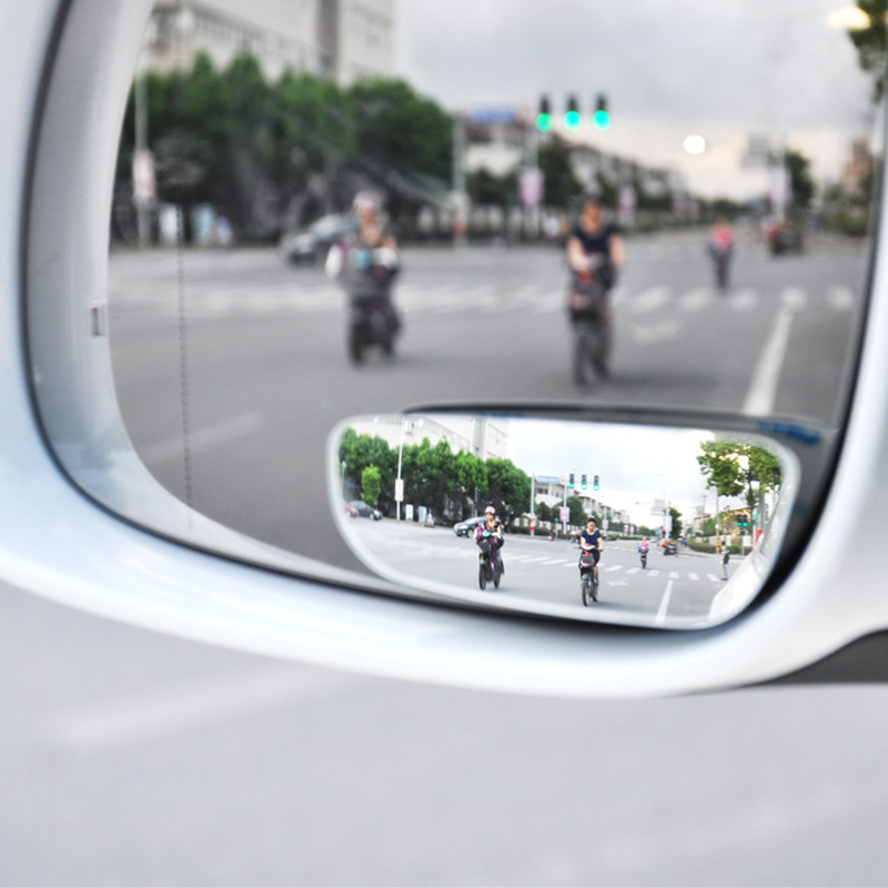 Gương cầu Ô tô độ nét cao không viền gương tròn nhỏ điều chỉnh điểm mù gương lùi kính góc rộng