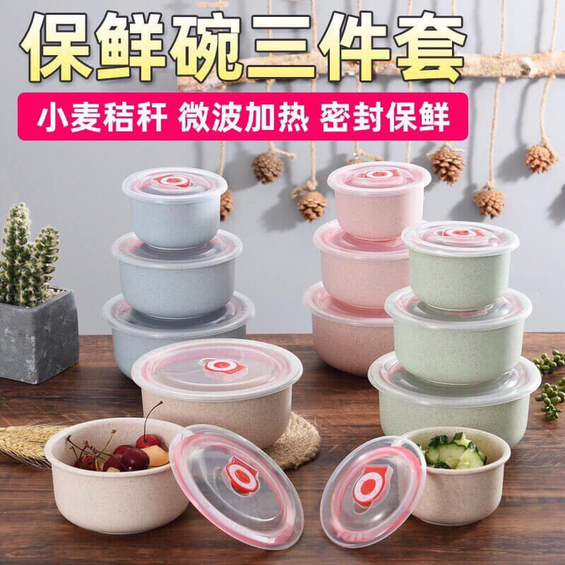 Bộ Bát 3 món Lúa Mạch - Giao màu ngẫu nhiên