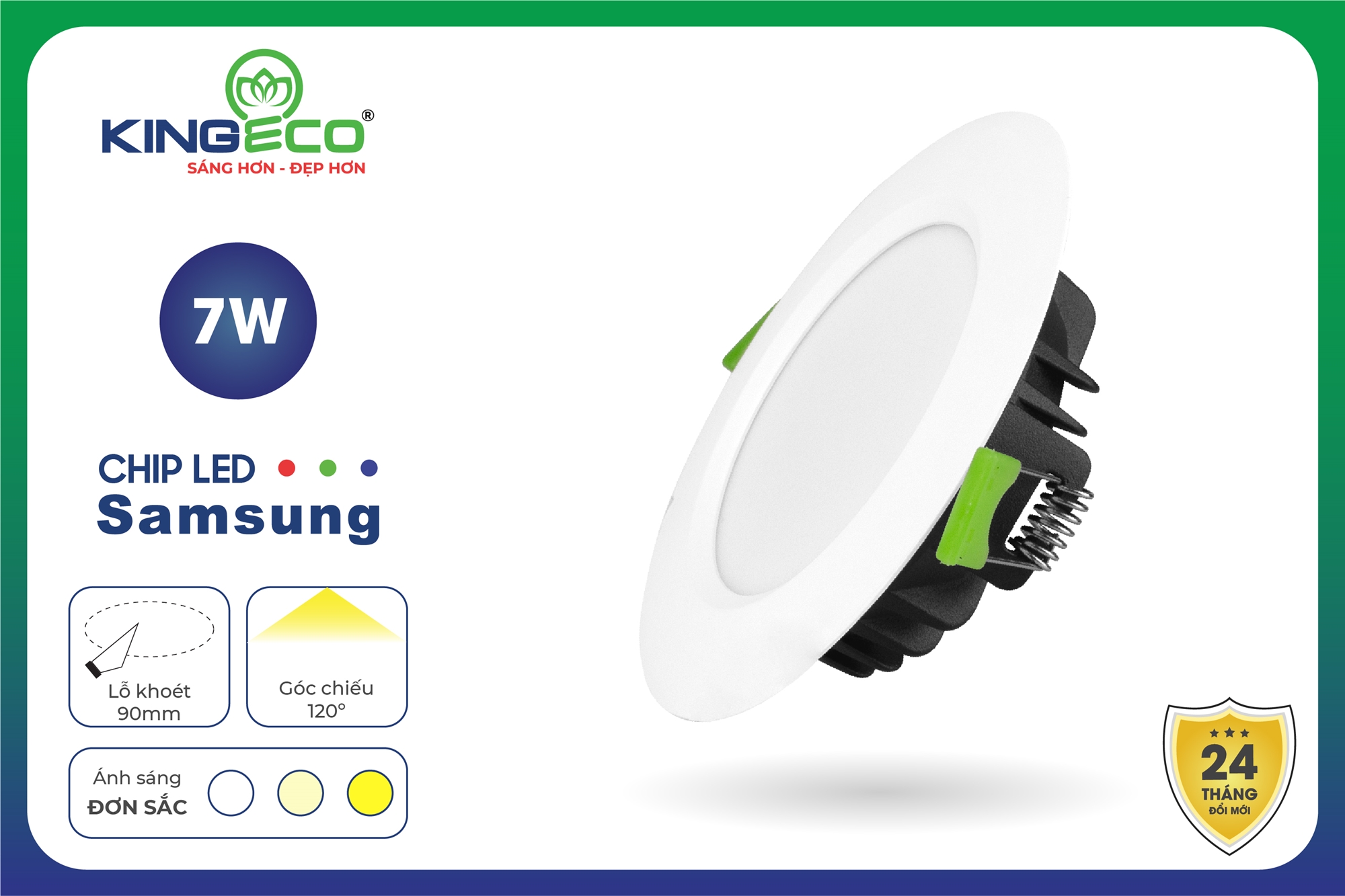 Đèn Led Âm Trần Mặt Trắng (EC-DLSS Series) KINGECO