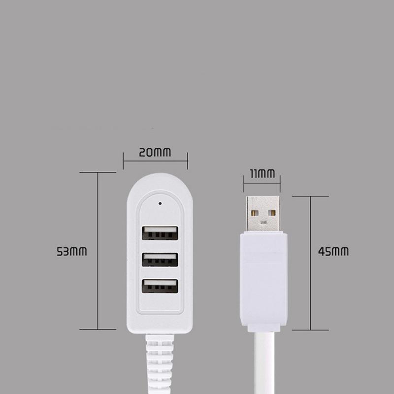 HUB Dòng bộ sạc mở rộng cáp USB 1.2M nhiều hơn bộ chia Kiểu mới 3 USB Hub Sạc Sạc nhanh Chiều dài mở rộng USB: 30cm