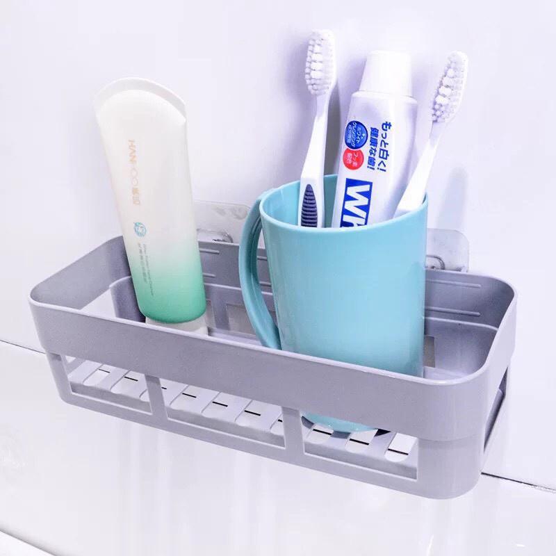 Kệ Nhựa Chữ Nhật - Kệ Dán Chữ Nhật Đựng Đồ Nhà Tắm Tiện Dụng