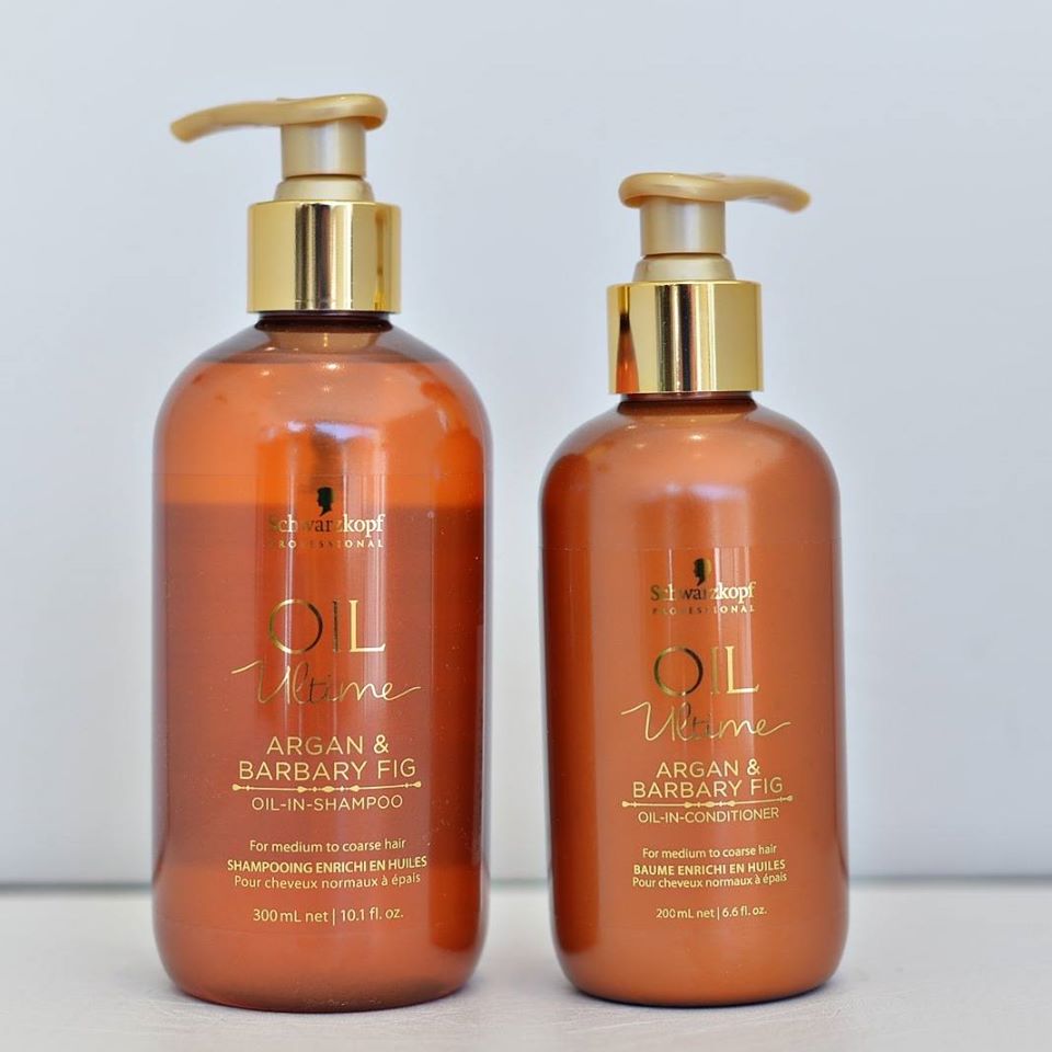 Bộ dầu gội xả Schwarzkopf OIL Ultime Argan & Barbary Fig Oil chăm sóc tóc to sợi thô cứng 300ml