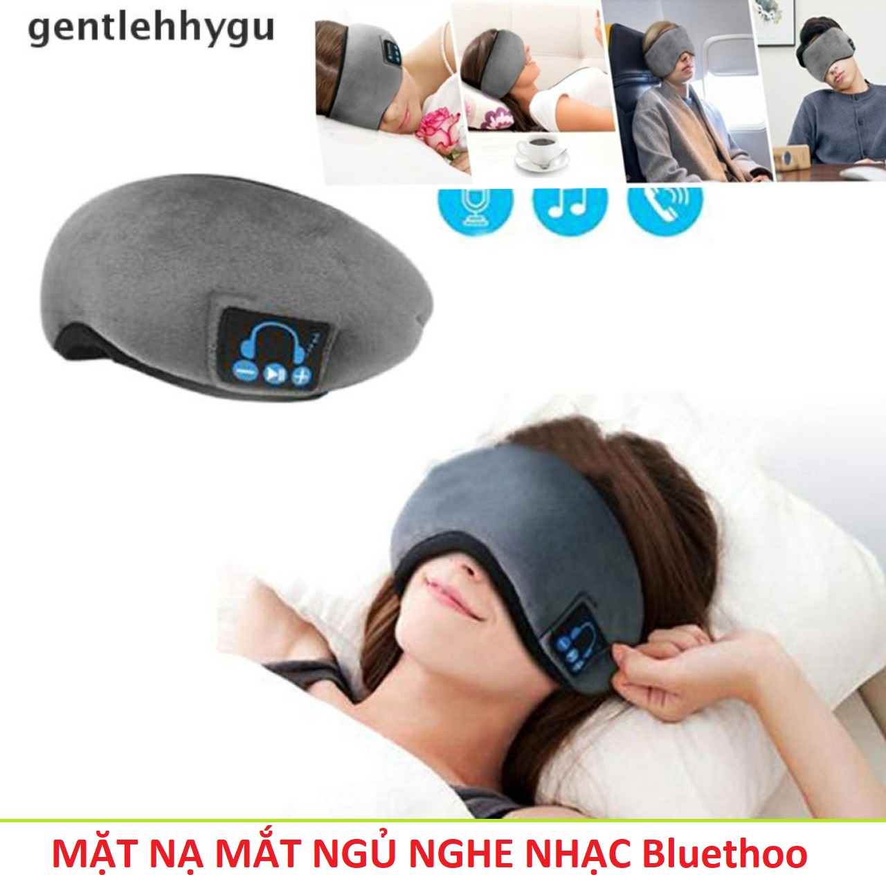 Mặt Nạ che Mắt Ngủ Kết Nối Bluetooth 5.0 nghe nhạc 3D Tiện Dụng khi ngủ cho văn phòng