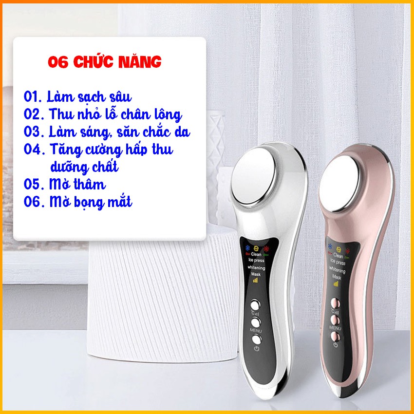 Máy massage mặt nóng lạnh cao cấp - Máy massage cầm tay 06 chế độ - HDSD Tiếng Việt - MIANZ GROUP