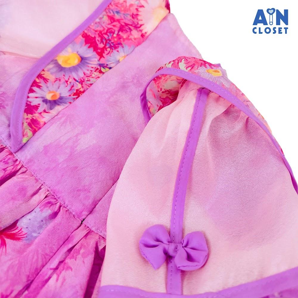 Đầm bé gái họa tiết hoa Thạch Thảo tím tơ - AICDBGNEZ8PT - AIN Closet