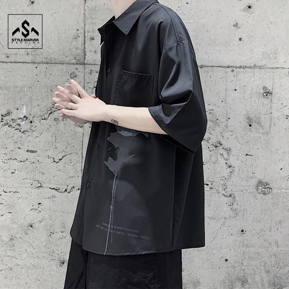 Áo Sơ Mi Nam Hoa Hồng Phai Ngắn Tay Phong Cách Hàn Quốc Stylemarven - AO SOMI 9000041C