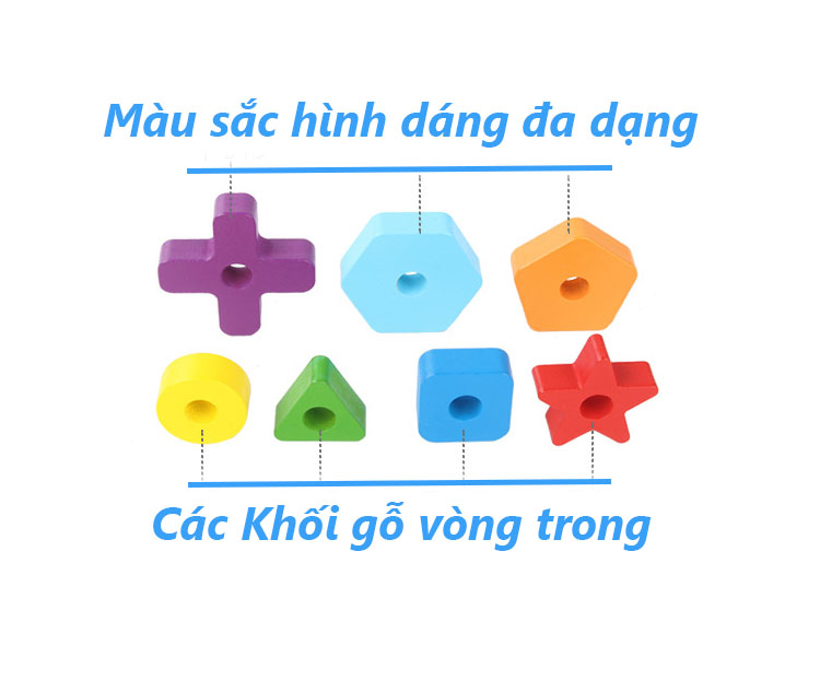 Đồ chơi tháp cầu vồng bằng gỗ