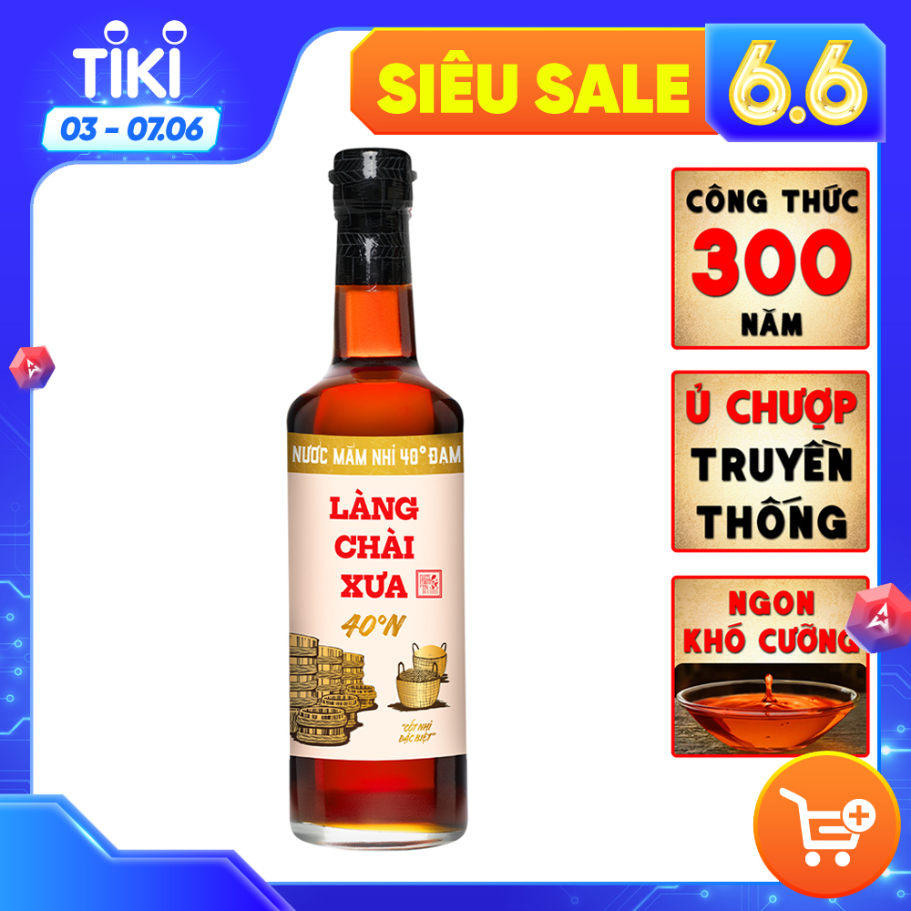Đặc Sản Phan Thiết - Nước Mắm Nhỉ 40 Độ Đạm Làng Chài Xưa Chai Thủy Tinh 500Ml Ủ Chượp 2 Lần Không Chất Bảo Quản - Nước Mắm Tĩn