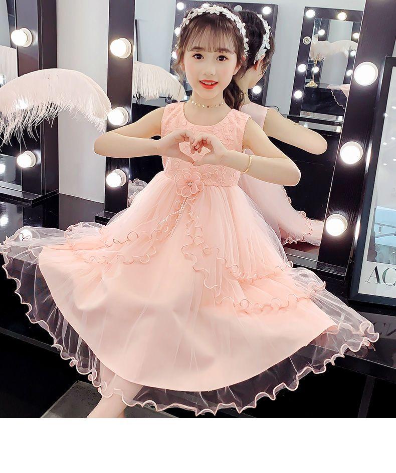 DONGSHOP Cô gái mùa hè đầm 2023 trẻ em tây mùa hè đầm công chúa váy cô gái mùa hè đầm