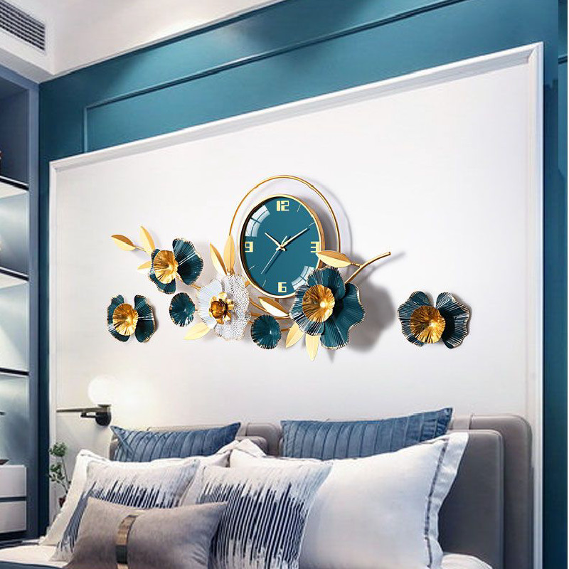 Đồng Hồ Treo Tường Nghệ thuật Decor Hoa trang Trí May Mắn Kích Thước 90*60cm