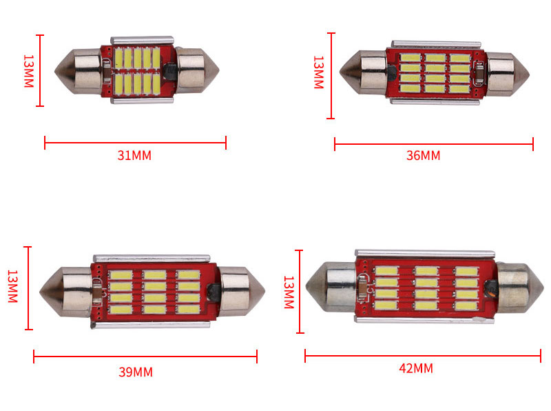 Bóng LED trần xe hơi chip 4014 festoon F4014-12