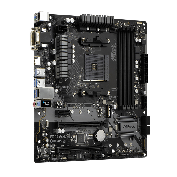 Bo mạch chủ Mainboard Asrock B450M Pro 4-F - Hàng Chính Hãng