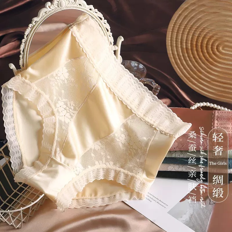 QUẦN LÓT LỤA SIÊU ĐẸP CAO CẤP PHỐI REN TỪ 40-70KG DÀNH CHO NỮ