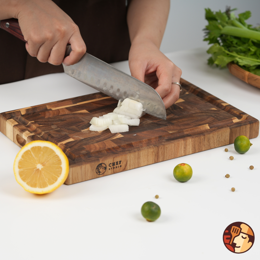 Thớt gỗ Keo Chef Studio cao cấp hình chữ nhật, đa dụng, an toàn cho sức khỏe