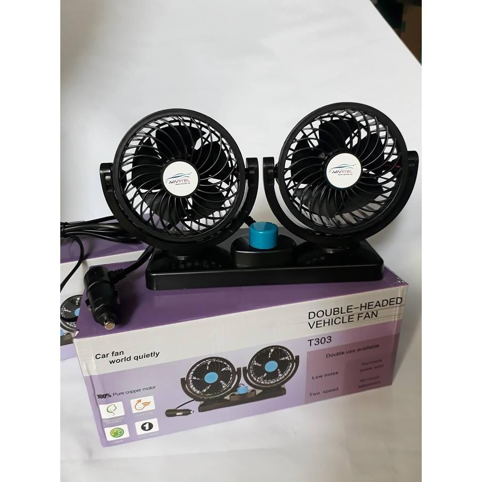 Deal Hot Deal Hot Quạt đôi mini trên xe ô tô _12V
