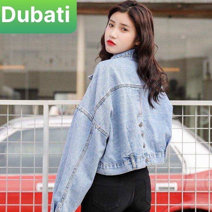 ÁO JEAN NỮ CHẤT BÒ DÀI TAY CÓ NÚT SAU CÁ TÍNH HÀN QUỐC- DUBATI FASHION