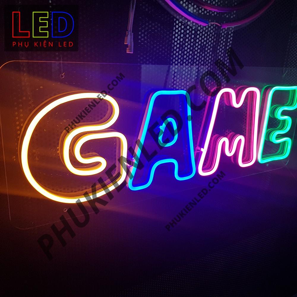Đèn Led Neon Chữ GAME Nhiều Màu - GAME LED Neon Sign, Đèn Led Neon Game Trang Trí Phòng Game