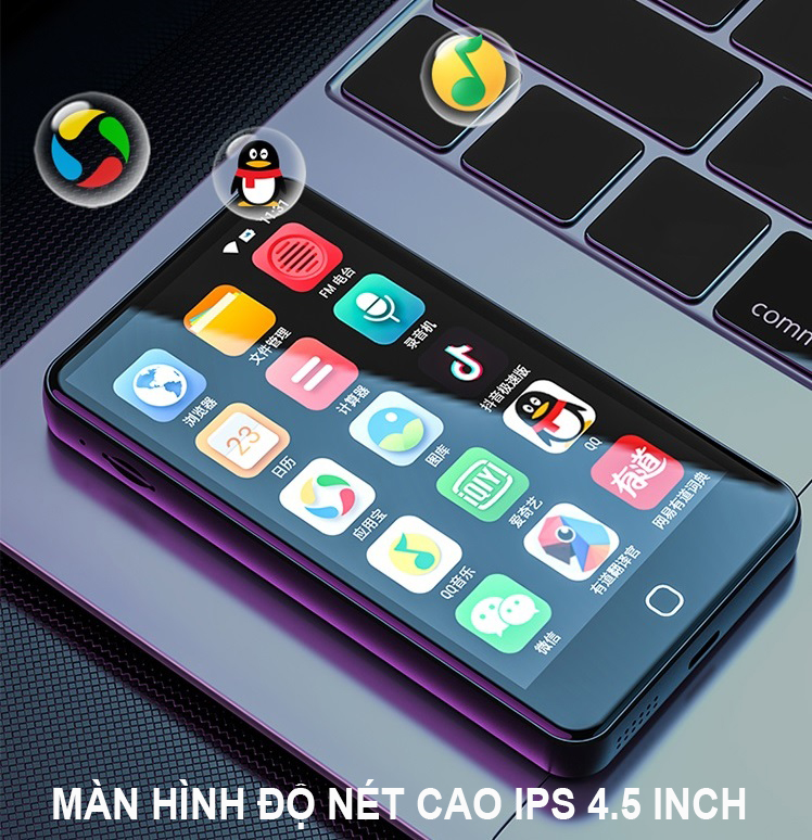 (Hỗ trợ Tiếng Việt) Máy Nghe Nhạc Android MP4 Màn Hình Cảm Ứng 4.5 Inch Bluetooth WiFi Ruizu H5 Bộ Nhớ Trong 16GB - Hàng Nhập Khẩu