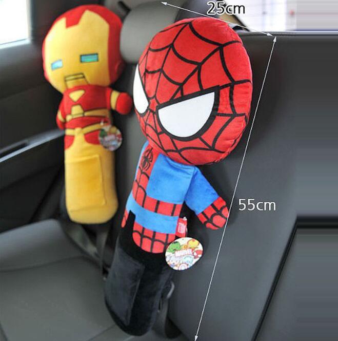 Mới 50Cm Hoạt Hình Dễ Thương Tự Động An Toàn Dây Đai Dây Vai Bao Trẻ Em Bảo Vệ Gối Đệm Hỗ Trợ Xe Hơi Gối