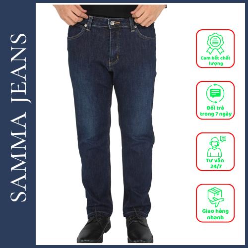 Quần jean slim fit nam Q3 7 mau quần jean ống đứng siêu đẹp,cotton cao cấp co dãn 4 chiều - Thương hiệu Samma Jeans - BLACK