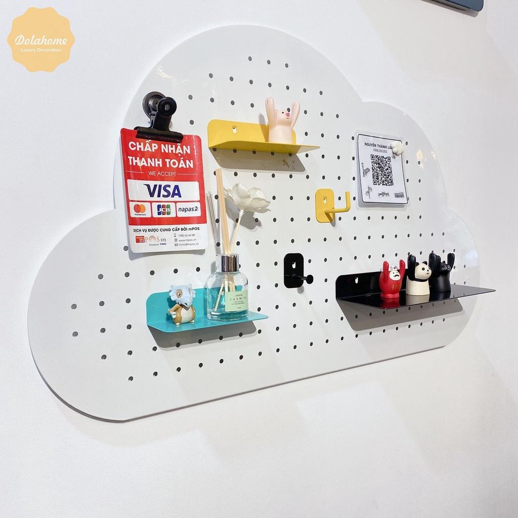 Bảng Pegboard Dola Home hình đám mây trang trí nhà cửa và để đồ đạc ngăn nắp, mẫu mã độc quyền