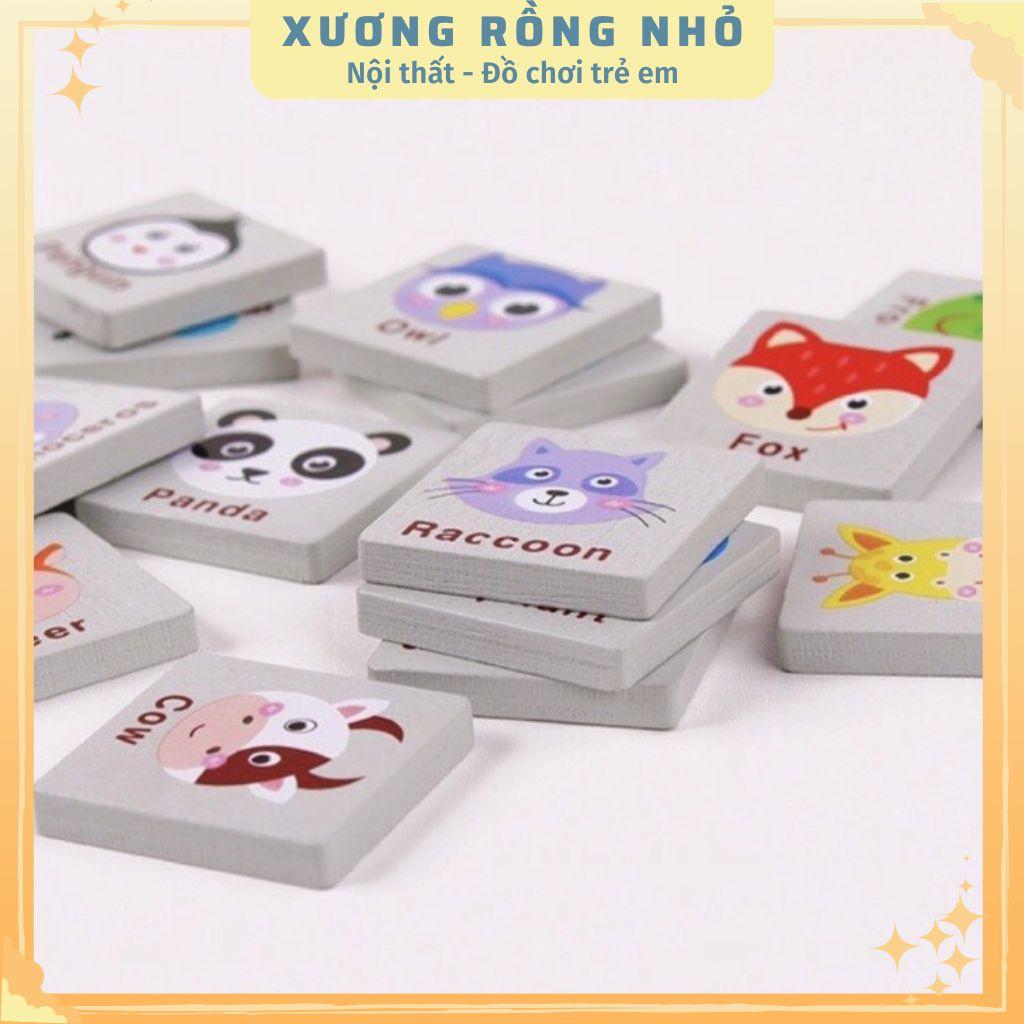 Bảng Gỗ trò chơi Pikachu tìm hình giống nhau,trò chơi 2in1 bé vừa chơi lật mở vừa học từ mới tiếng Anh