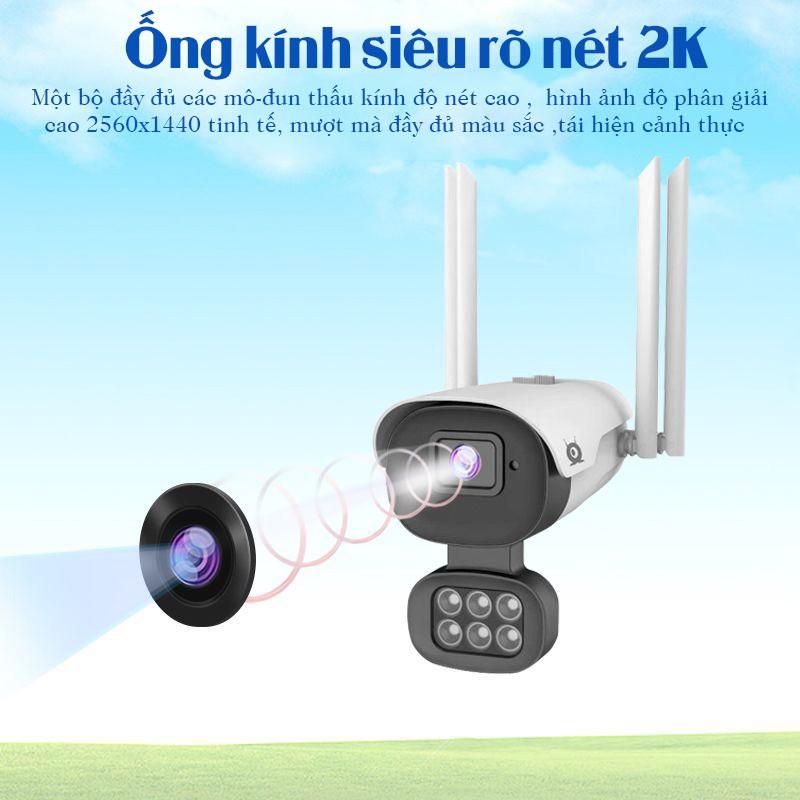 Camera Ngoài Trời Xoay 360 Độ V380 pro V008 5.0Mpx Đàm Thoại 2 Chiều - Sử Dụng Tiếng Việt - Hàng Nhập Khẩu