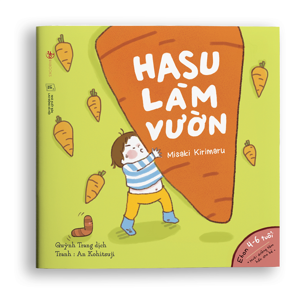 Combo 4 cuốn truyện tranh Ehon Nhật Bản - Những câu chuyện kỳ lạ của Hasu (Hasu chơi đoán hình, Hasu đầu quần, Hasu đi cắm trại, Hasu làm vườn) - Dành cho trẻ từ 4 - 6 tuổi