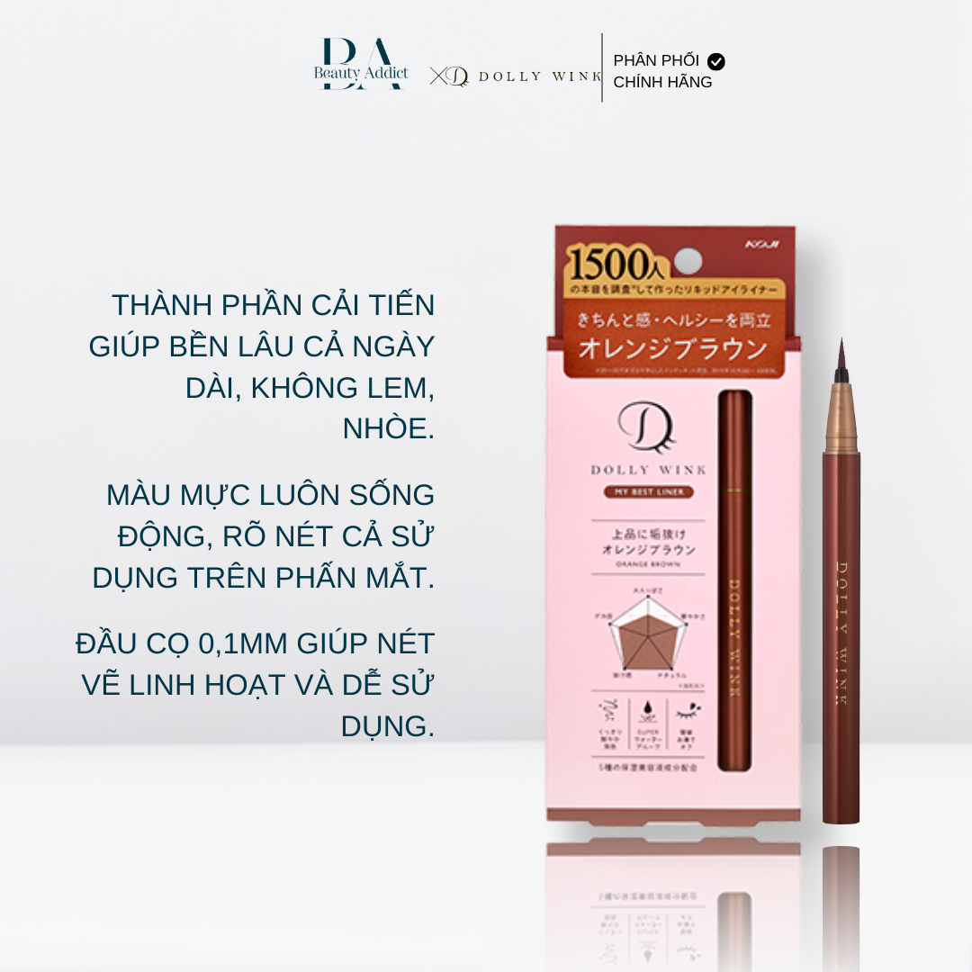 Bút kẻ mắt nước màu nâu cam - Koji Dolly Wink My Best Liner Orange Brown