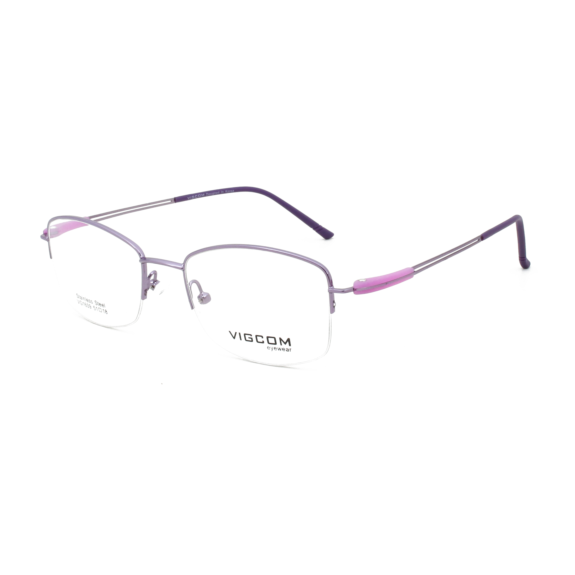 Gọng kính kim loại nữ VIGCOM VG1609 thời trang (size 51/18/140)