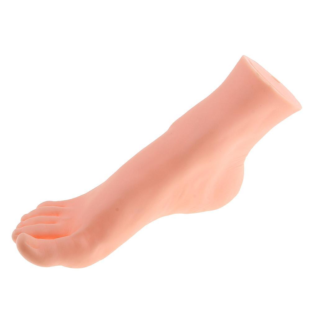 1pcs Silicone Rubber Male Right Foot Mannequin Model for Shoes Socks Sox Short Stocking Anckle Chain Display