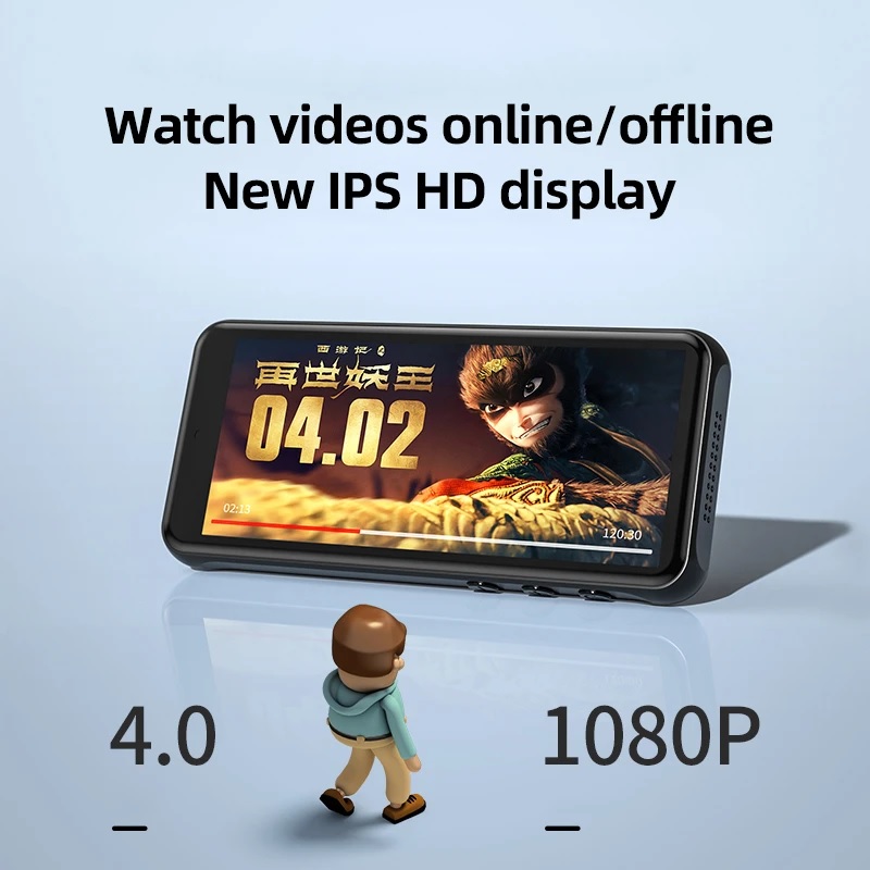 Máy Nghe Nhạc Android 8.1 MP4 Màn Hình Cảm Ứng 4.0 Inch Bluetooth WiFi Ruizu Z80 - Hàng Chính Hãng