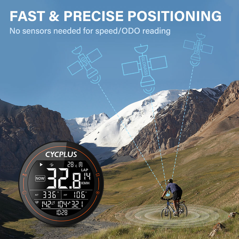 Máy Đo Tốc Độ Gps Bt Ant Chống Nước Với Cảm Biến Nhịp Tim Màn Hình Nhịp Tim Không Dây Cycplus