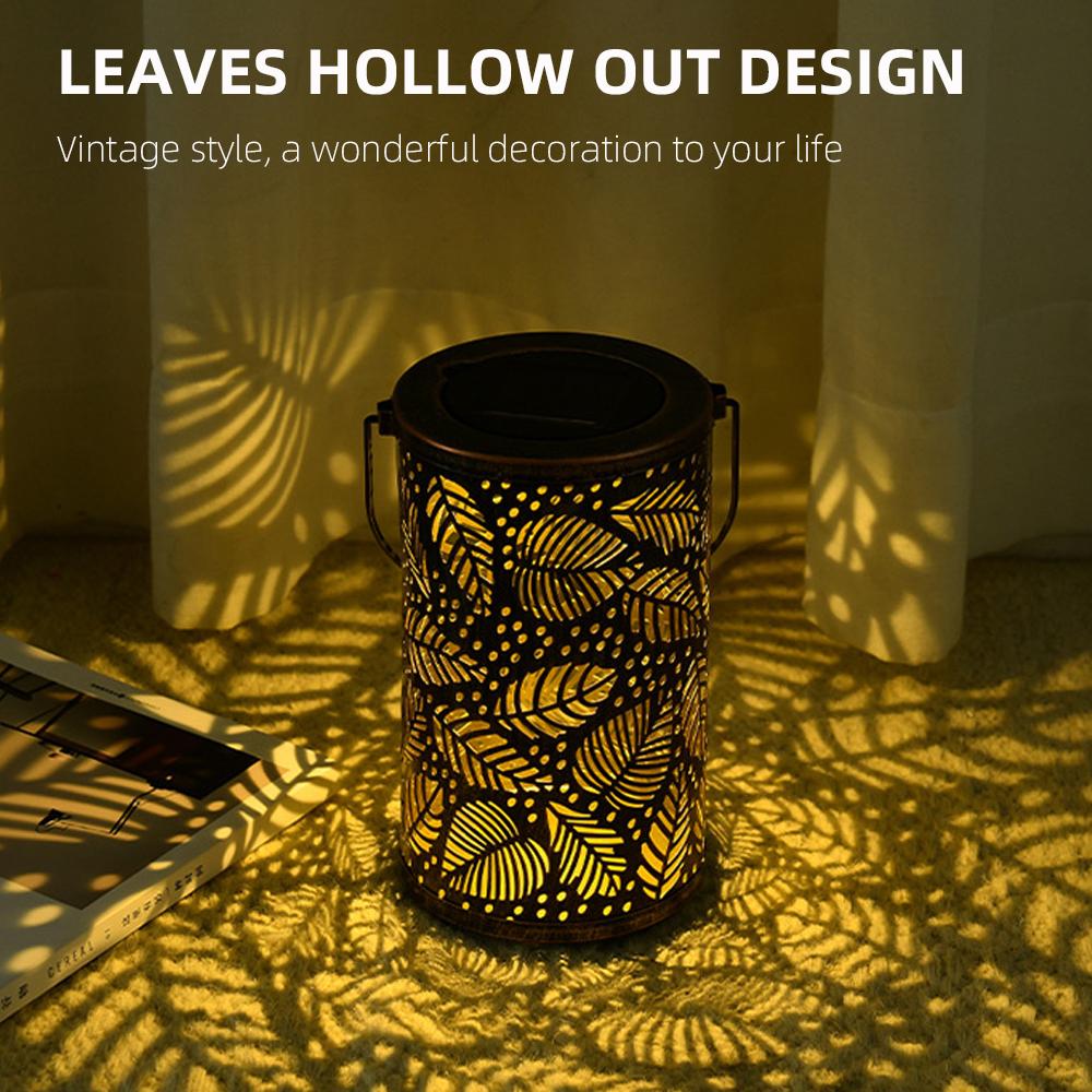 Đèn năng lượng mặt trời không thấm nước phong cách retro bằng kim loại