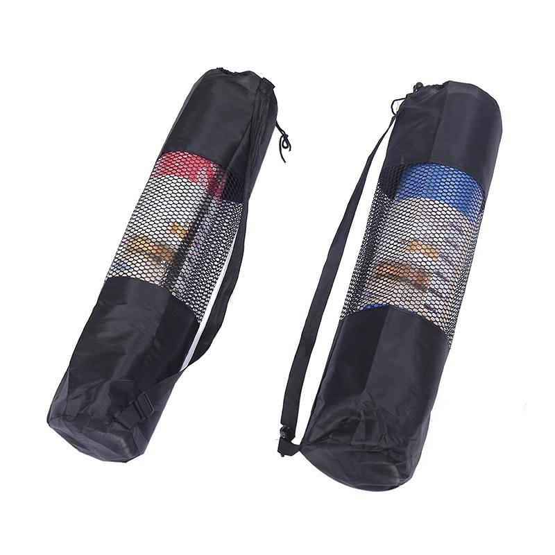 Nylon Yoga Mat Storage Túi lưu trữ ba lô thể lực chống thấm nước Yoga Mat Mesh Bag Center Black Color: 90x30cm