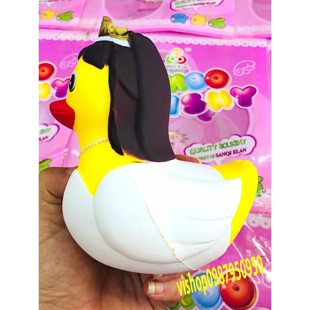 Squishy Lớn JUMBO Hình vịt tiểu thư đội vương miện Đồ Chơi Xốp Giảm Stress Hình mềm mịn dễ Thương đàn hồi Cho Bé