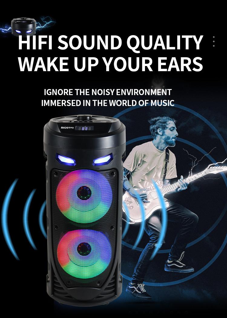 Loa siêu trầm đôi 12 inch Loa Bluetooth ngoài trời siêu lớn 125W Cột không dây di động Âm thanh trầm có micrô FM Màu sắc: 4 inch 30W