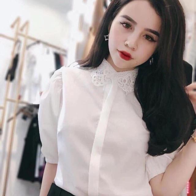Áo sơ mi cổ ren