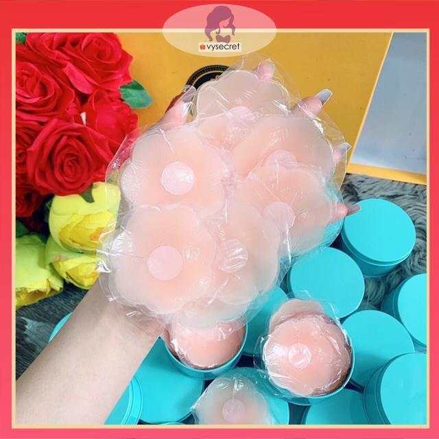 Miếng dán ngực silicon cao cấp chống tụt sét 5 đôi hàng cao cấp hộp sắt.
