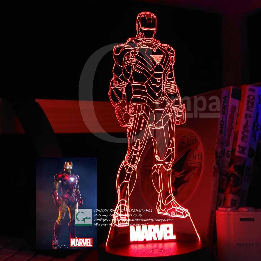 Đèn Ngủ Siêu Anh Hùng Marvel IronMan SMRV0301 16 màu tủy chỉnh, quà tặng độc đáo, quà tặng sinh nhật