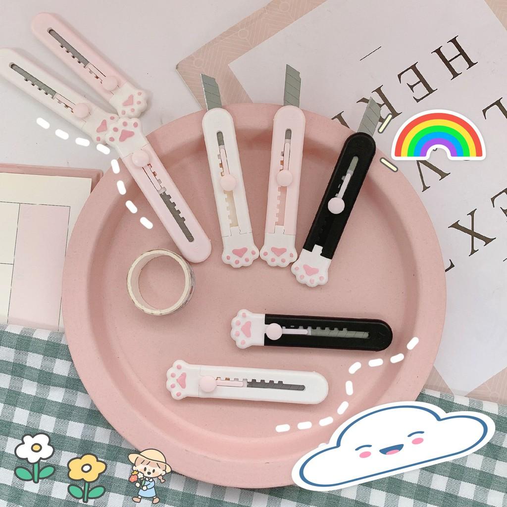 Dao Rọc Giấy Chân Mèo Cute Mini Dễ Thương An Toàn Khi Sử Dụng Cắt Gọt Sticker Washi Tape Trang Trí Sổ Tay