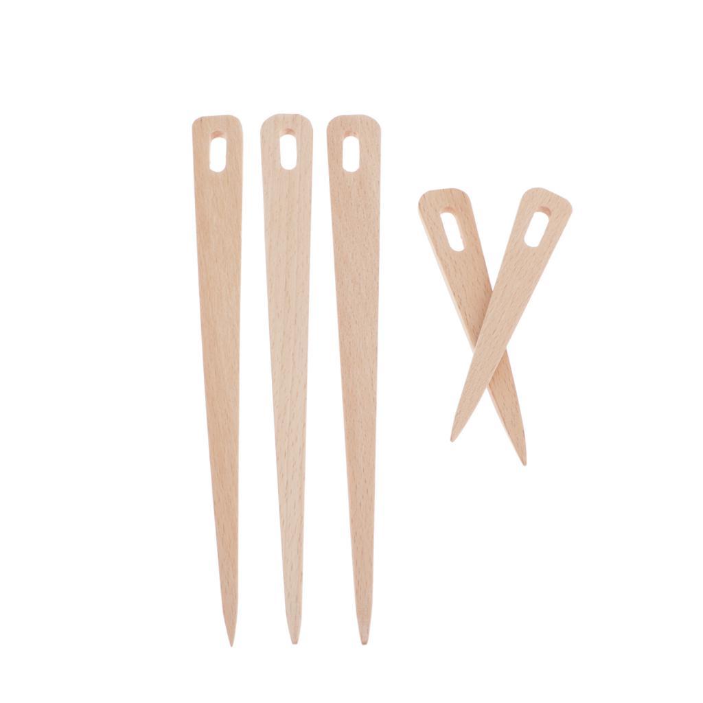 5x Wood Hand Loom Stick Wooden Shuttle Tapestry Weaving Knit Handcrafts Tool