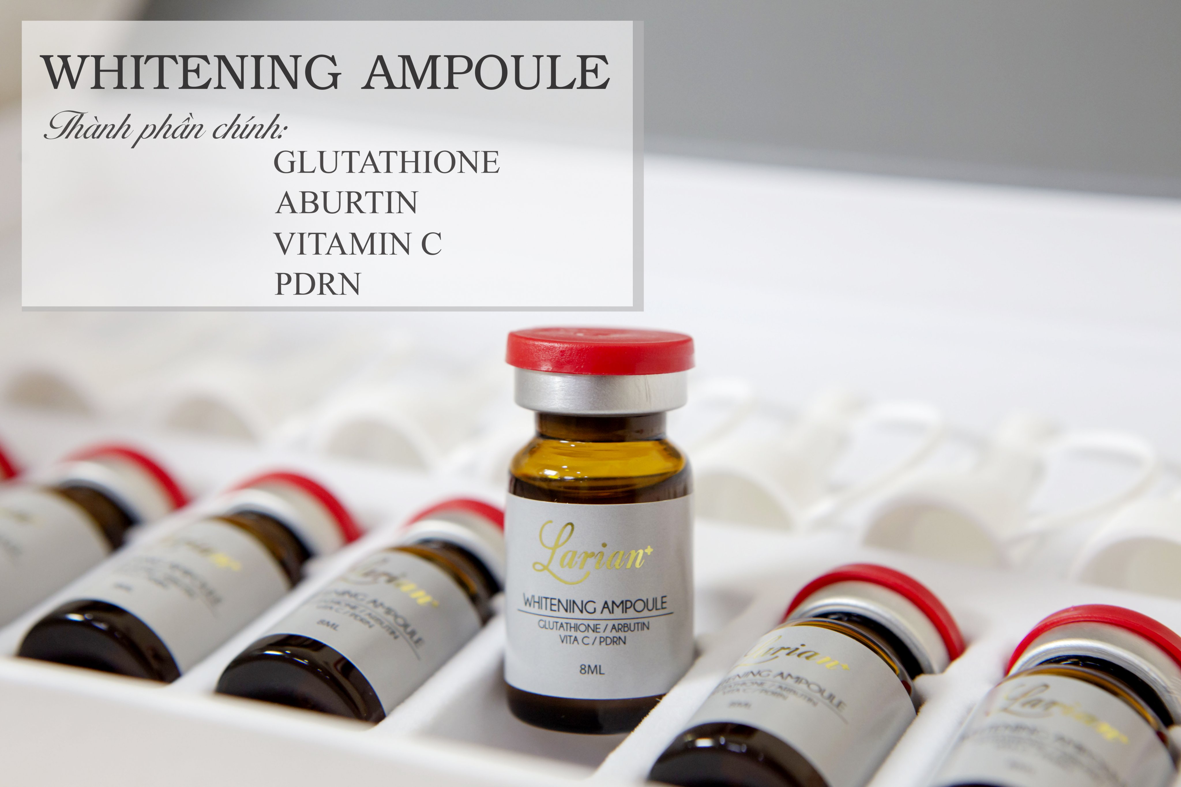 Tế Bào Gốc lăn kim Larian Whitening Ampoule Serum DNA Cá Hồi