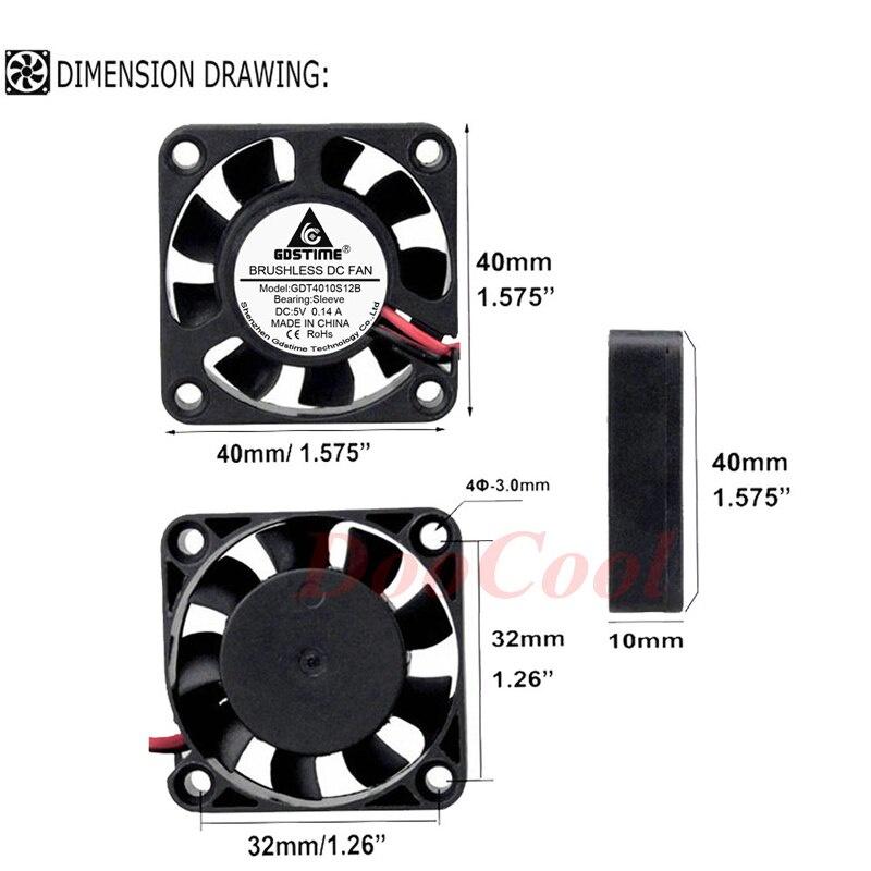 500pcs/lot Gdstime 40mm Mini USB Fan 5V 40x40x10mm 4010 4cm Laptop Computer PC Cooler Cooling Fans