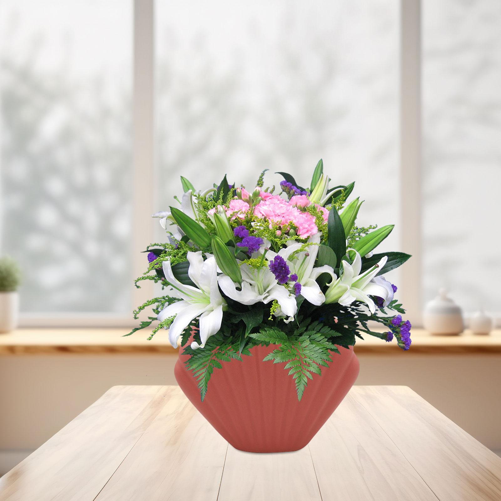 Ceramic Vase Flower Vases Decorative Arrangement Modern Portable Ornaments for Bedroom Office Party Mantel Decoration