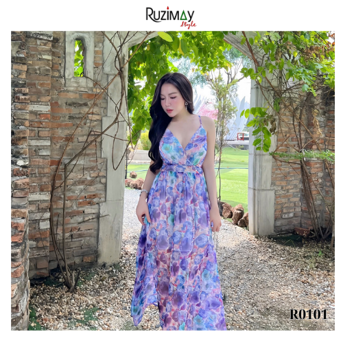 Đầm maxi Ruzimay dáng xoè R0100