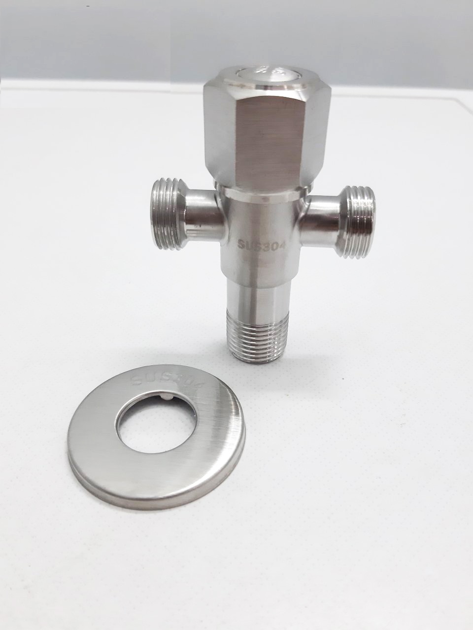 Bộ 2 van inox SUS 304 chữ T cao cấp - van chia giảm áp lực nước