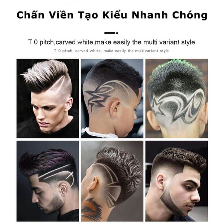 Tông đơ cắt tóc chấn viền không dây đa năng, hớt tóc, cạo râu, bấm viền chuyên nghiệp